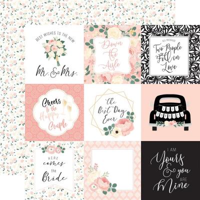 Echo Park Wedding Designpapier - 4 x 4 Inch Journaling Cards